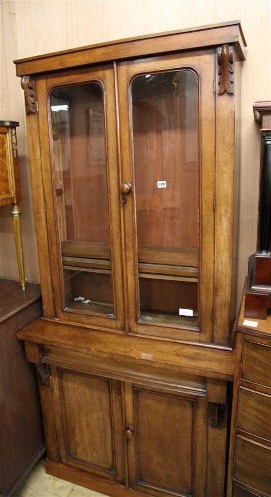 A mahogany glazed bookcase H.195cm